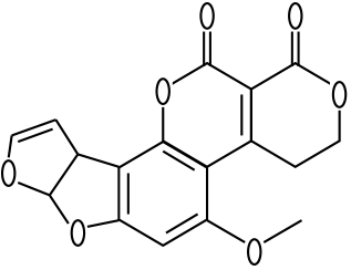 Strukturformel Aflatoxin G1