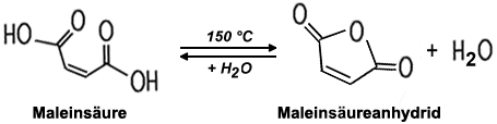 Reakltion von Maleinsäure zu Maleinsäureanhydrid
