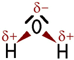 Strukturformel H2O mit Keilförmig gezeichneter Elektronpaarbindung