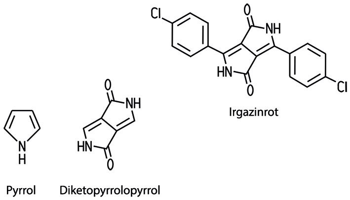 Irgazinrot Molekülbau